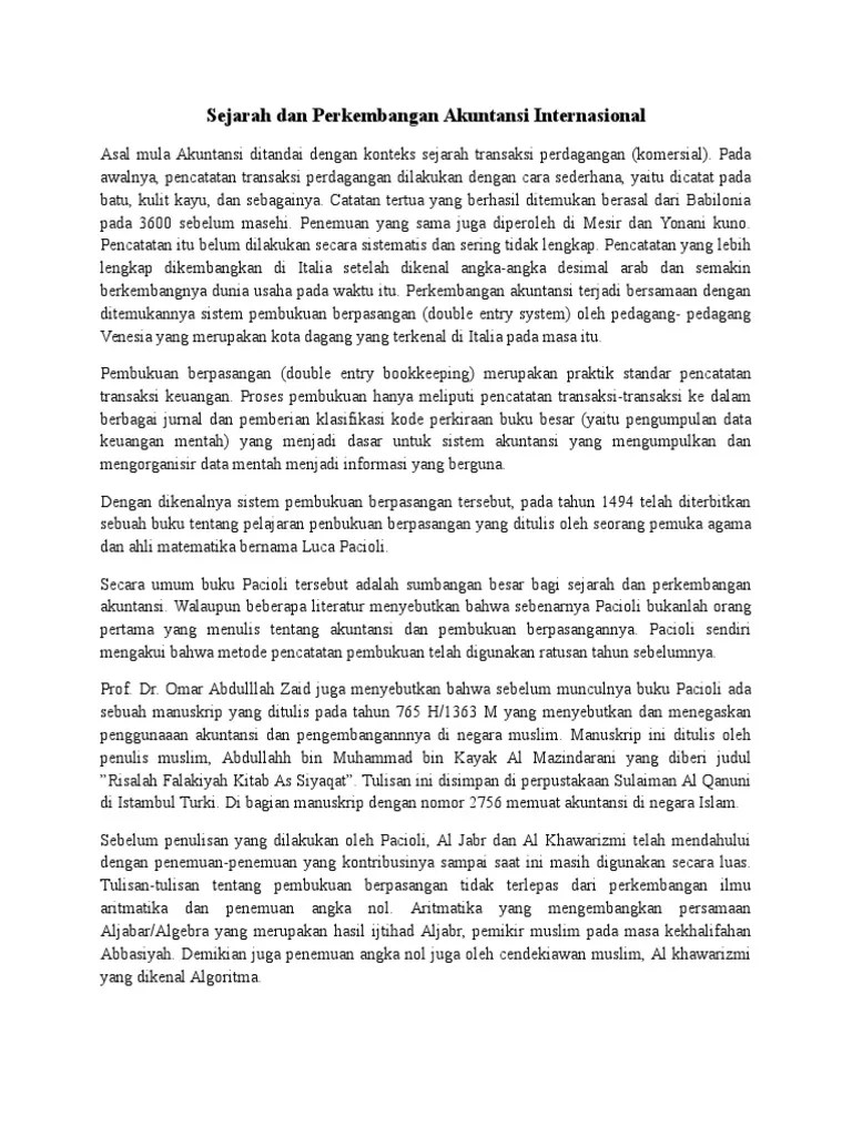 5, no.2 (2020) december 2020, pp. Sejarah Dan Perkembangan Akuntansi Internasional Pdf