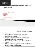 Peran Manusia Sebagai Makhluk Individu Dan Sosial | PDF
