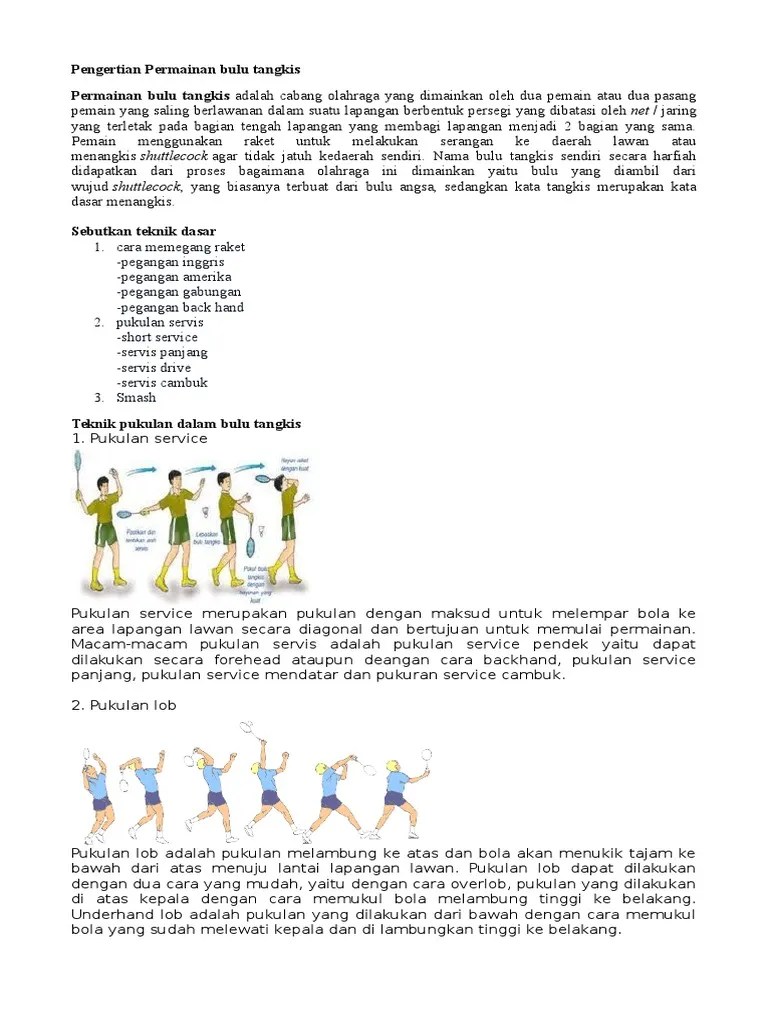 Pengertian Permainan Bulu Tangkis | PDF