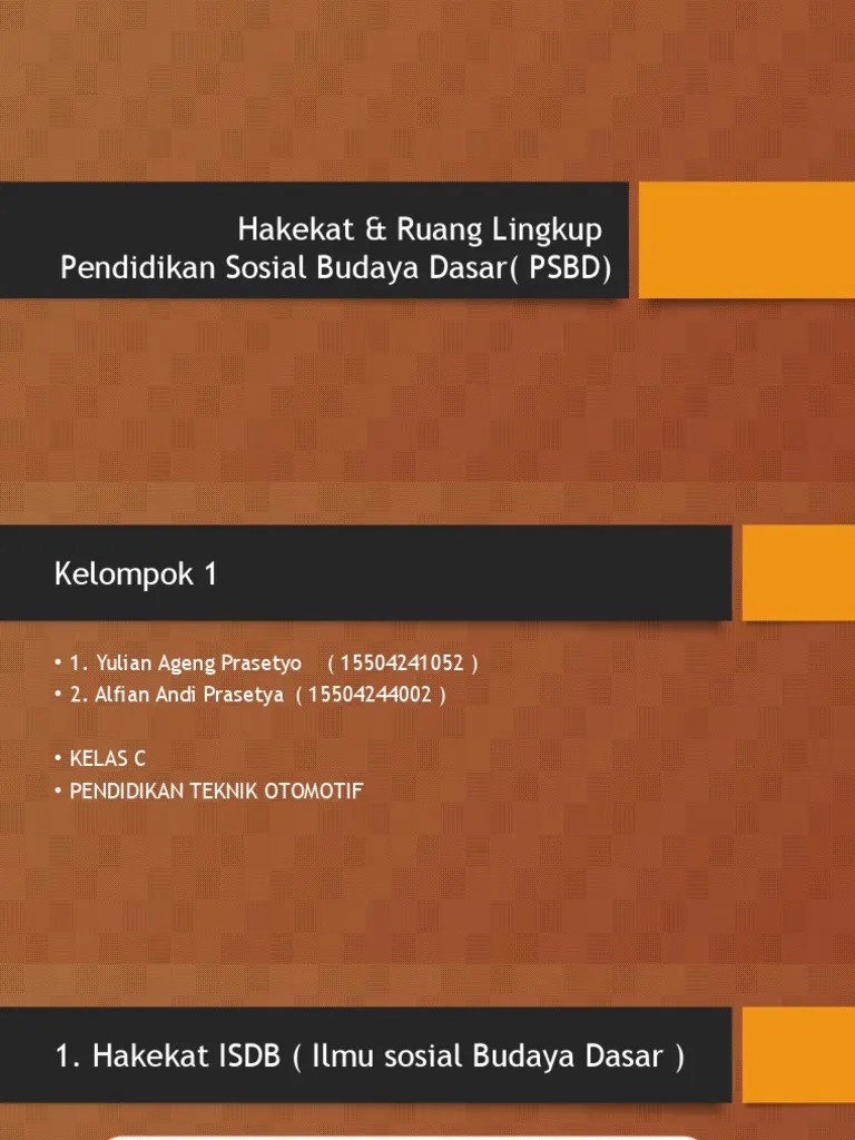 Hakekat &amp; Ruang Lingkup Pendidikan Sosial Budaya Dasar | PDF