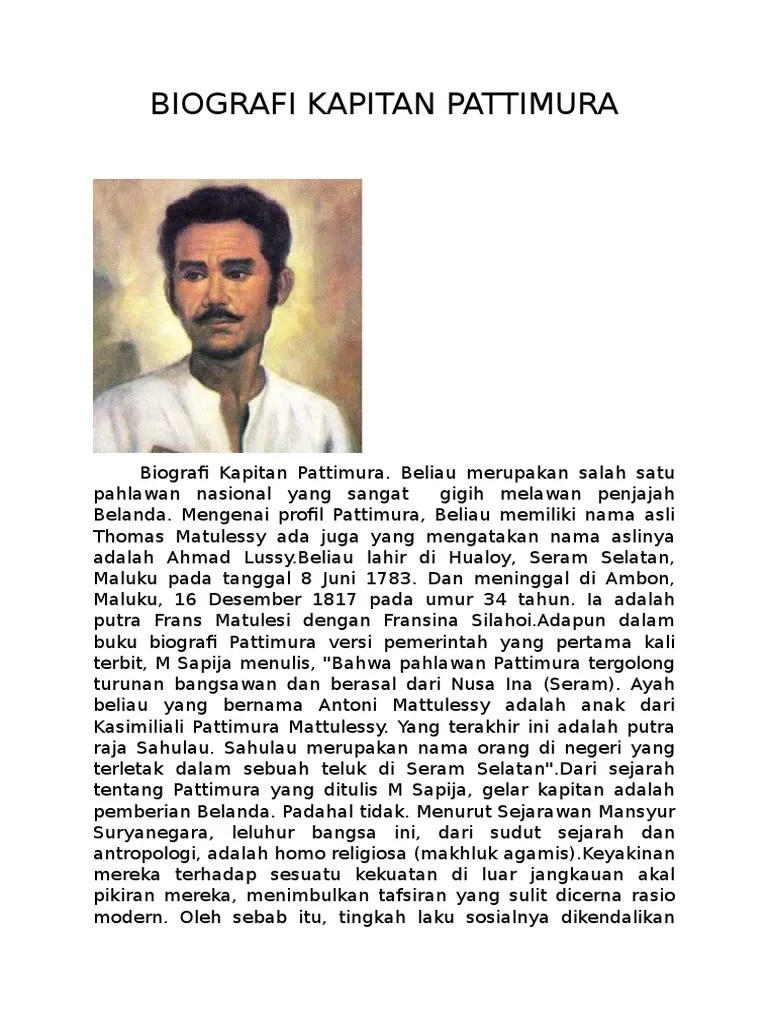 Biografi Kapitan Pattimura | PDF