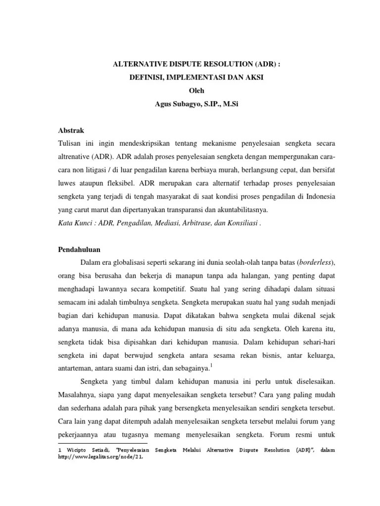 Alternative Dispute Resolution - Adr | PDF