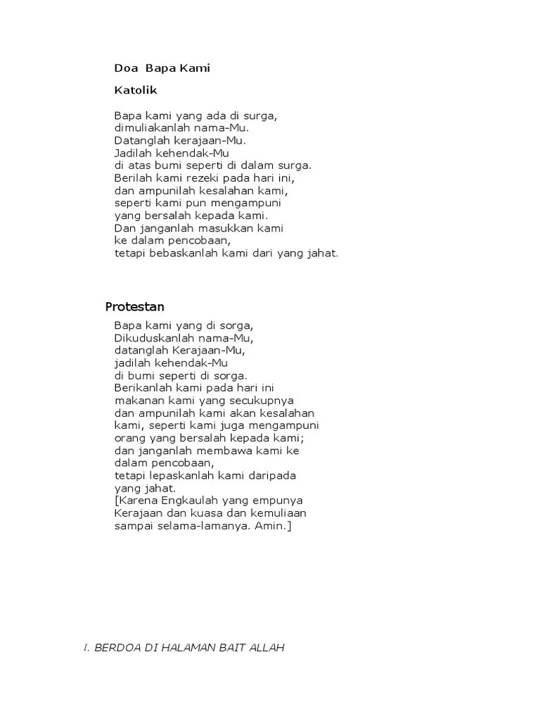 Doa Bapa Kami Dalam Bahasa Inggris Dan Artinya – Rasanya