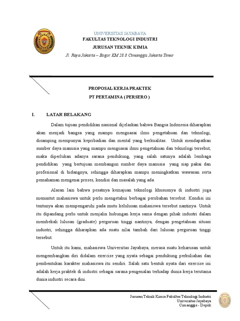 Proposal pengajuan kerja sama antarperusahaan; Contoh Proposal Kp