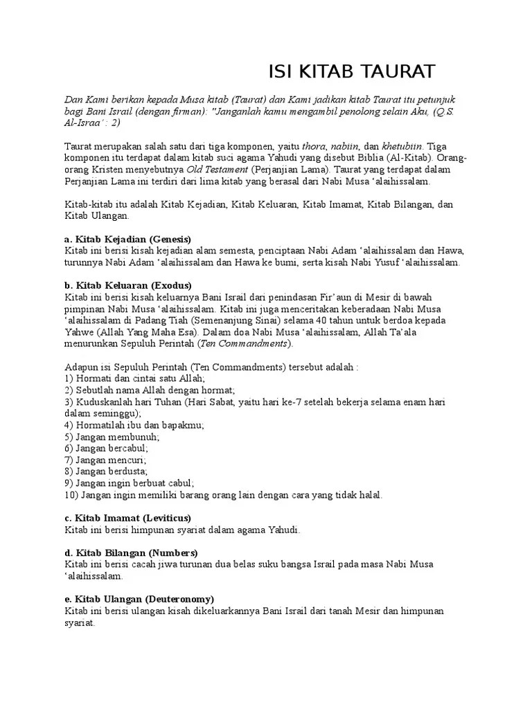 Isi Kitab Taurat | PDF