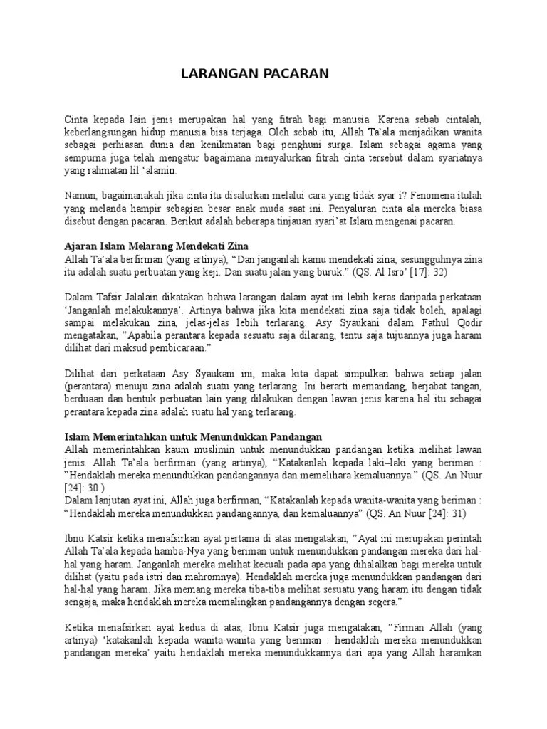 Larangan Pacaran | PDF