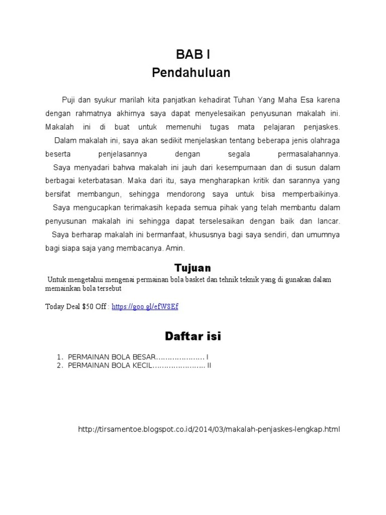 Oleh karenanya, dalam basket akan ada banyak gerakan . Makalah Tentang Bola Besar Lengkap Contoh Makalah
