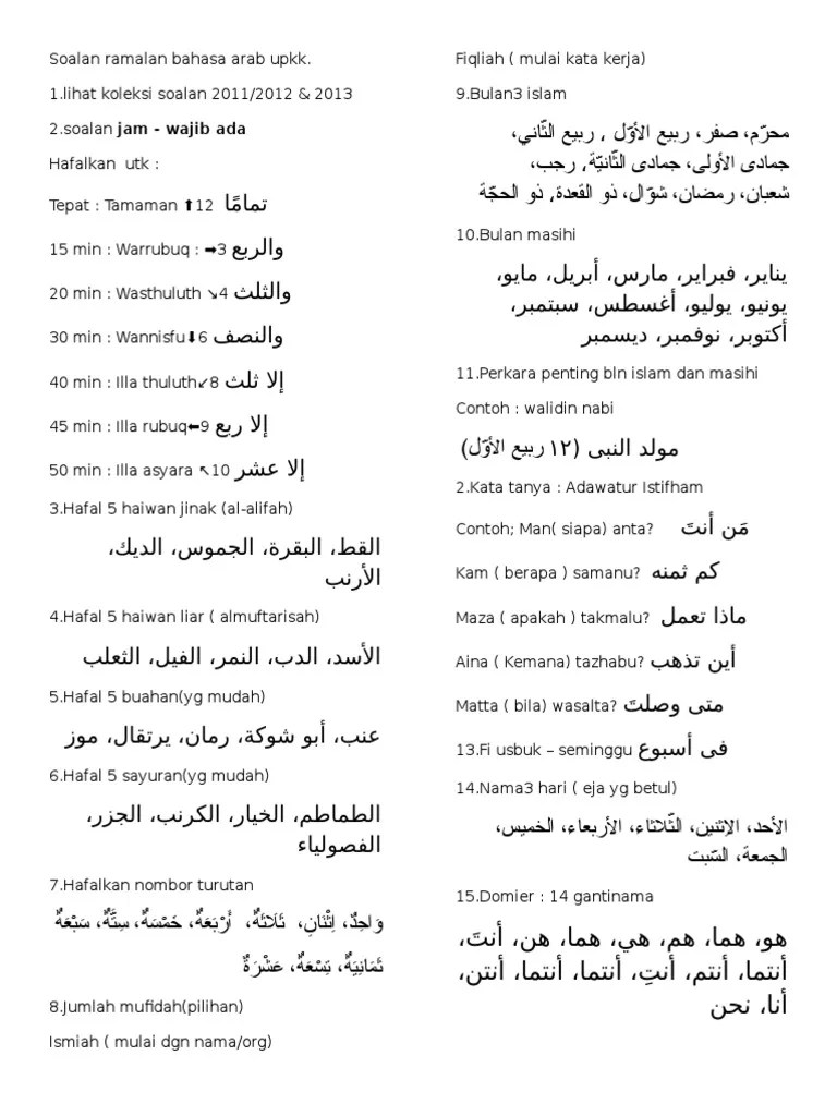 Ini dia apa yang dimaksudkan dengan nombor 4d. Soalan Ramalan Bahasa Arab Upkk Pdf