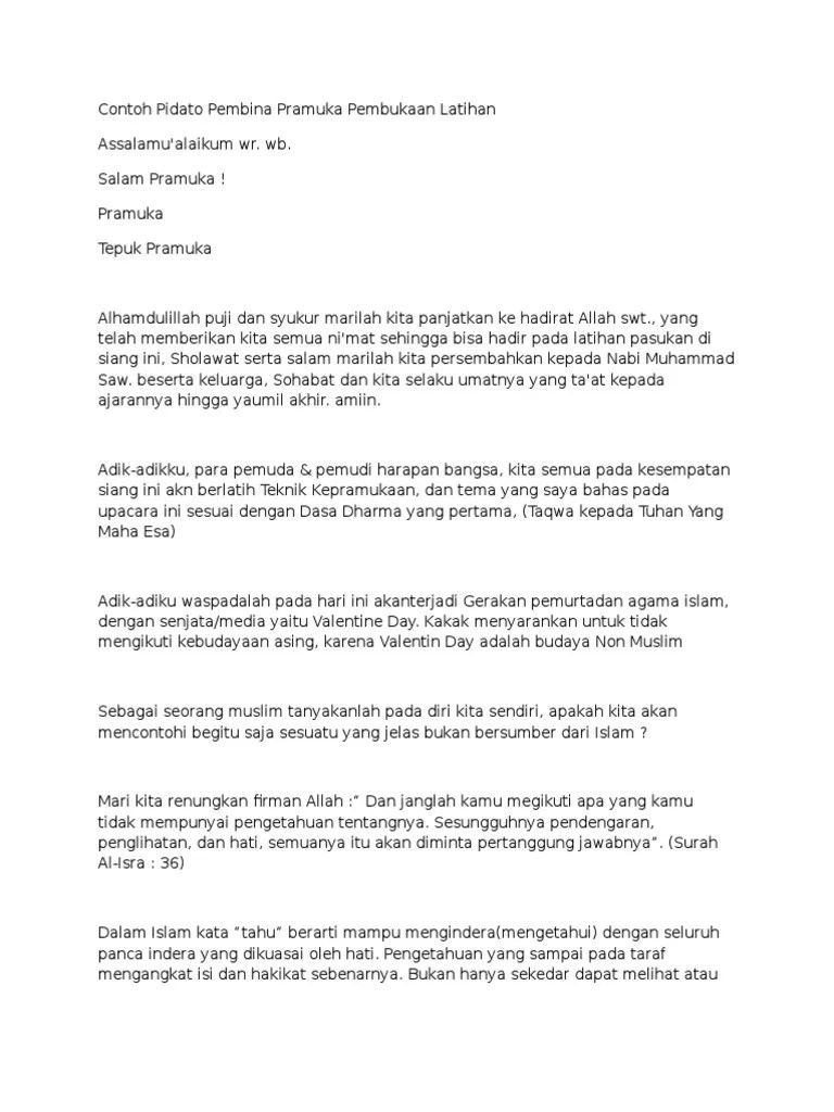 Contoh Pidato Agama Islam