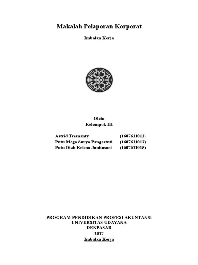 Imbalan berbasis saham d 2. Imbalan Kerja Pdf