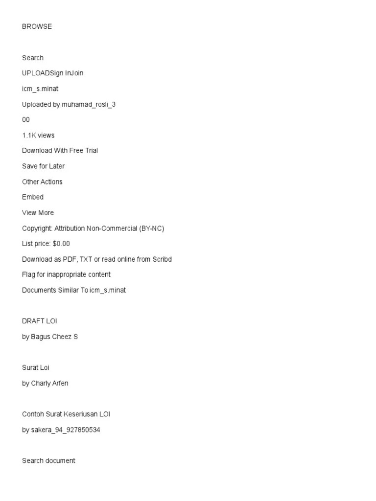 Tender contoh surat tunjuk minat projek. Contoh Surat Tunjuk Minat Bawahata