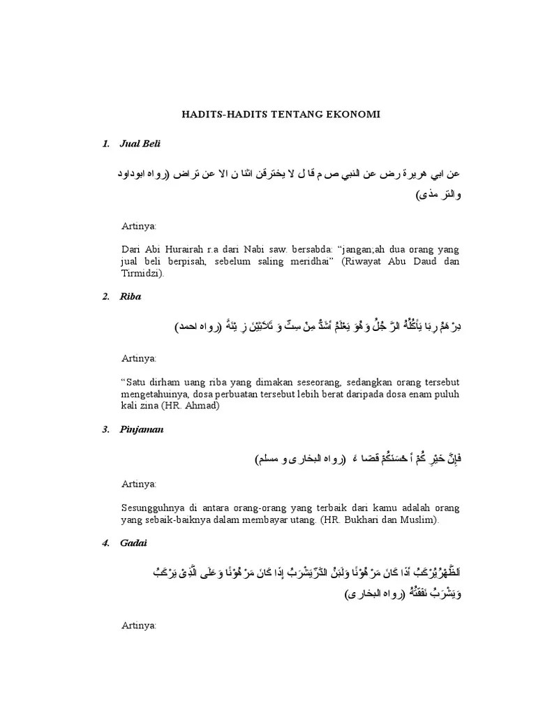 Rangk Hadits Ekonomi | PDF