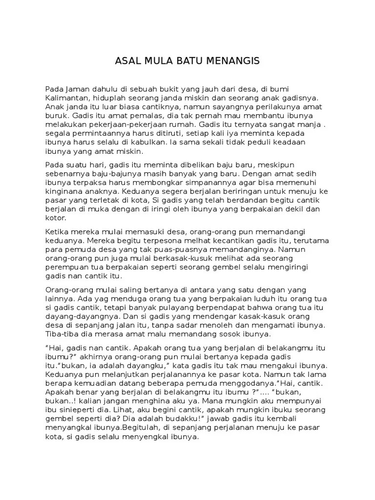 Legenda Batu Menangis | PDF