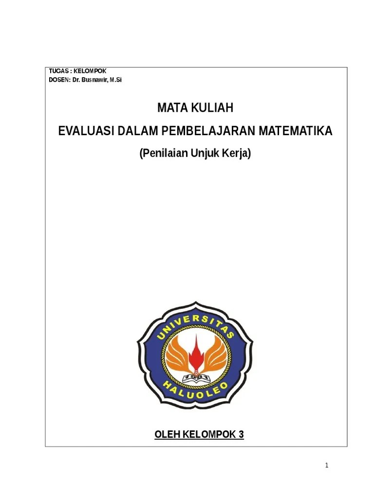 Pengertian penilaian unjuk kerja (performance assessment). Contoh Penilaian Unjuk Kerja Pdf