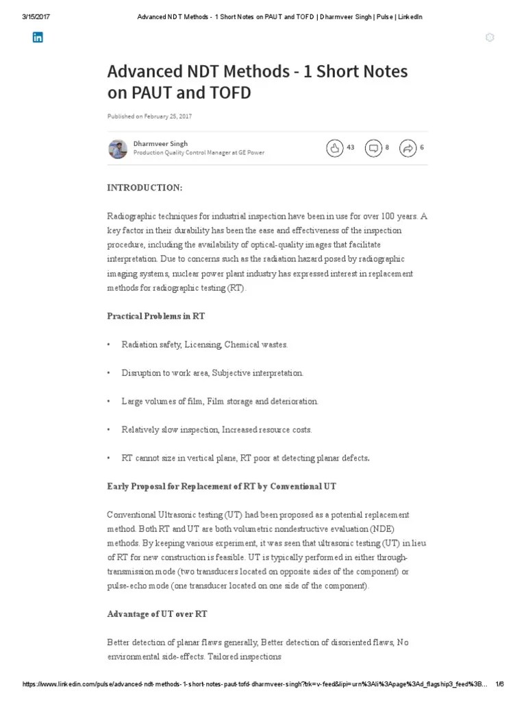 The explanations of configuration file commands in the previous sections is far from complete. Advanced NDT Methods - 1 Short Notes On Paut And Tofd