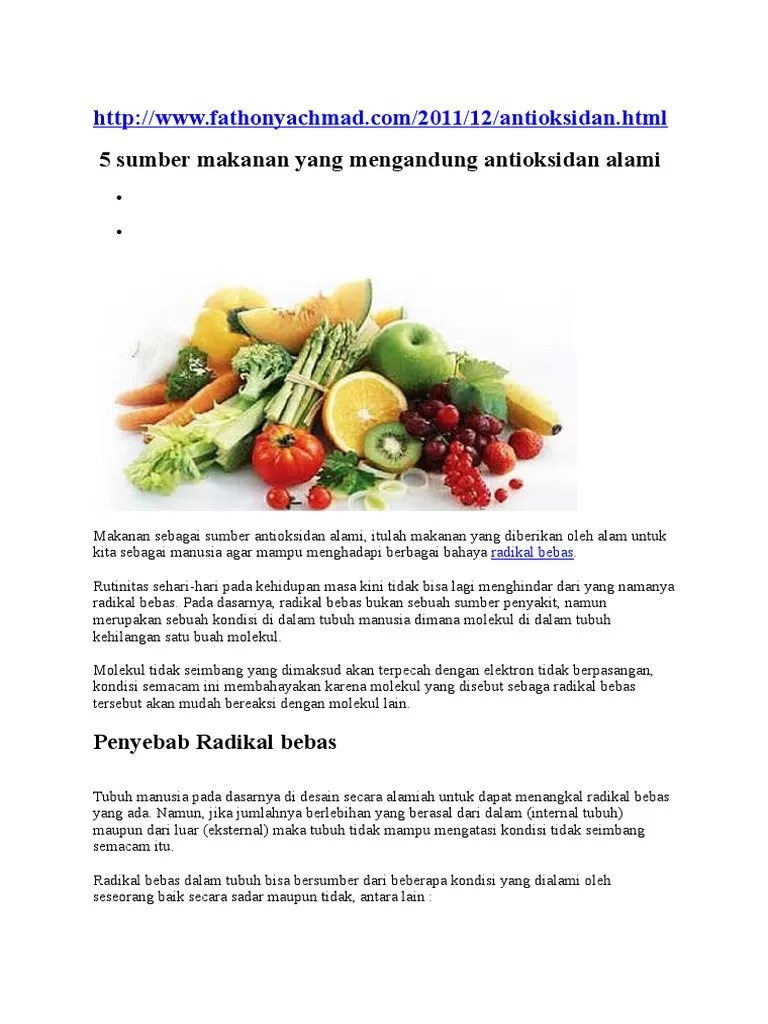 Kekurangan Antioksidan | PDF