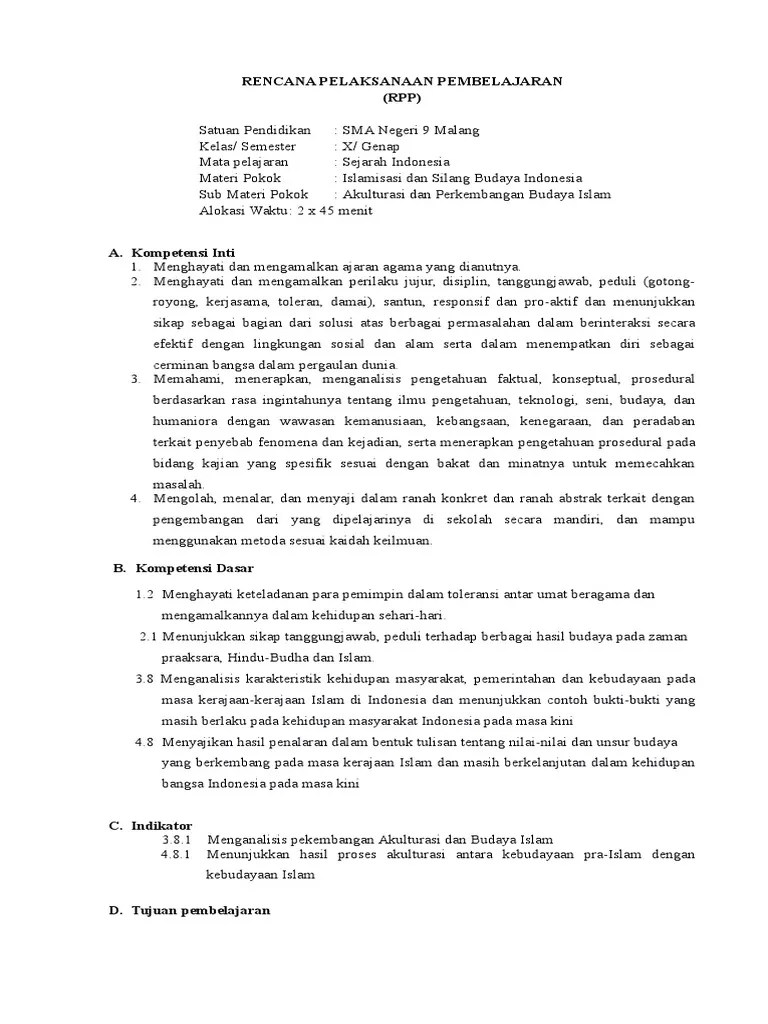 Berikut ini adalah rpp sejarah indonesia untuk smk kelas x semester 1 dan 2 berdasarkan kurikulum 2013, sudah dibuat dengan format word . Rpp Sejarah Indonesia Kelas Xii Kurikulum 2013 Mudah