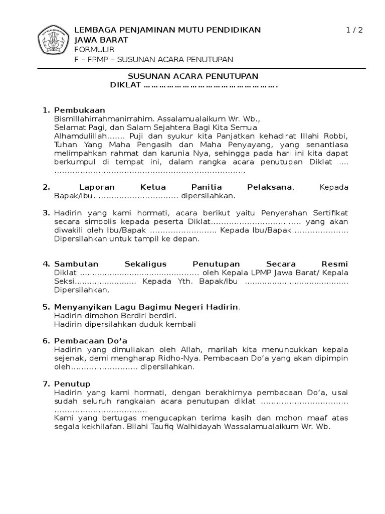 Penutupan Acara Mc - Safekey