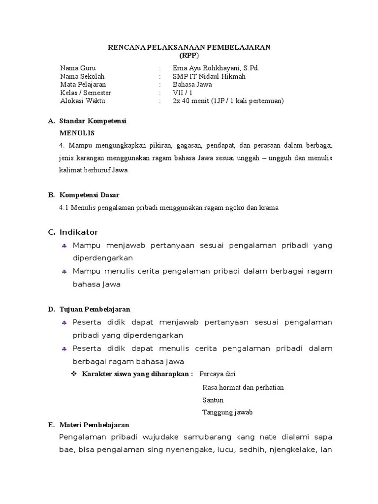 Pertemuan 5 Nulis Pengalaman Pribadhi | PDF