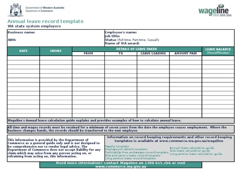 Calhr accepts no responsibility for the content or accessibility of external websites or external documents linked to on this website. Annual Leave Staff Template Record : Free Leave Tracker ...
