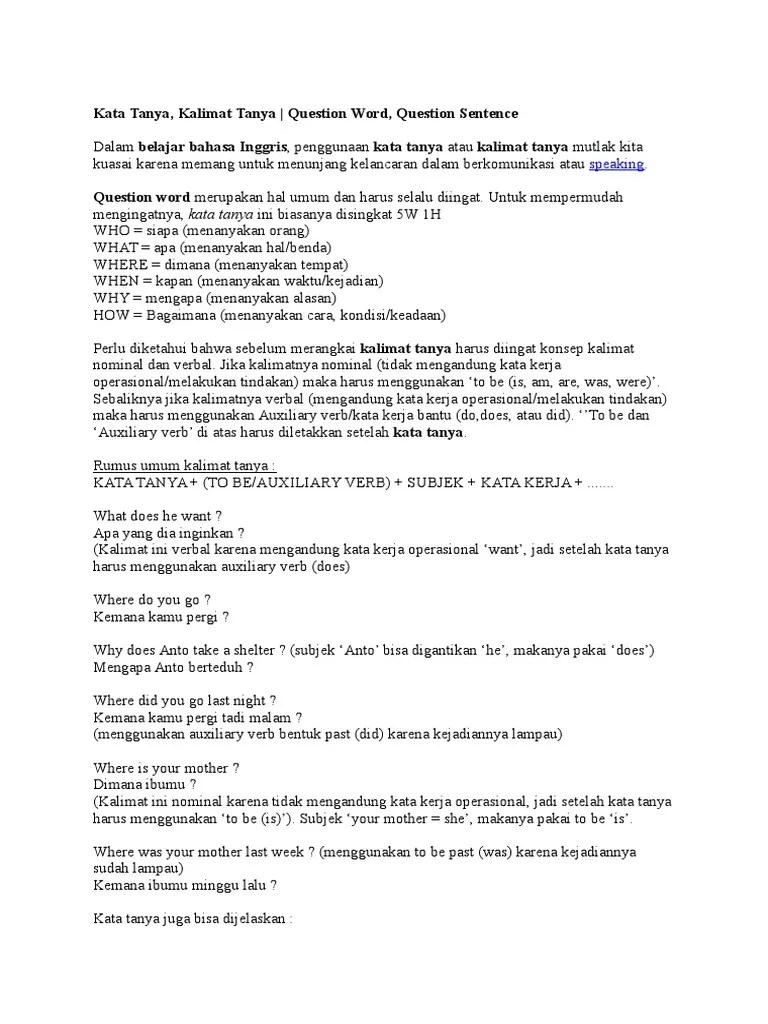 What are you doing there? Bentuk Kalimat Tanya Dalam Bahasa Inggris Seputar Bentuk