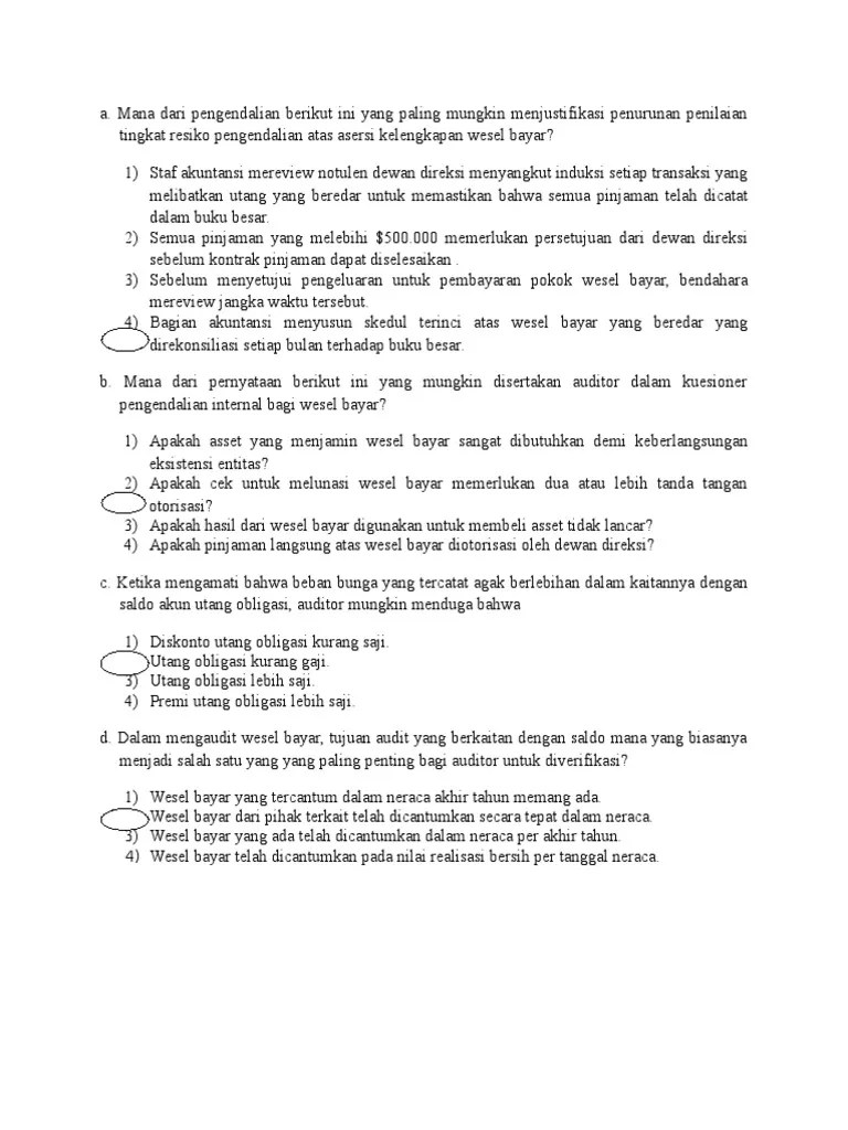 Jawaban soal arens bab 13. Audit 2 Bab 22 Pdf