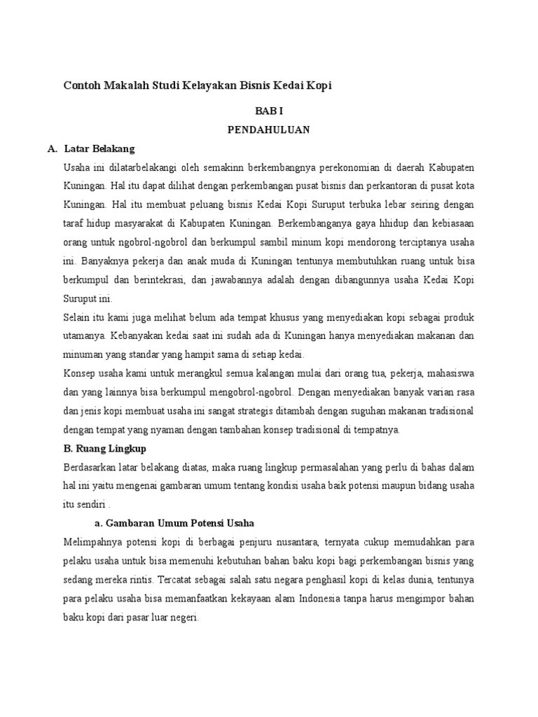 Disini kita mau share sedikit nih tentang contoh proposal. Contoh Makala Studi Kelayakan Bisnis