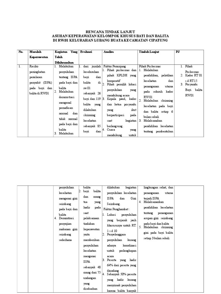 Rencana Tindak Lanjut | PDF