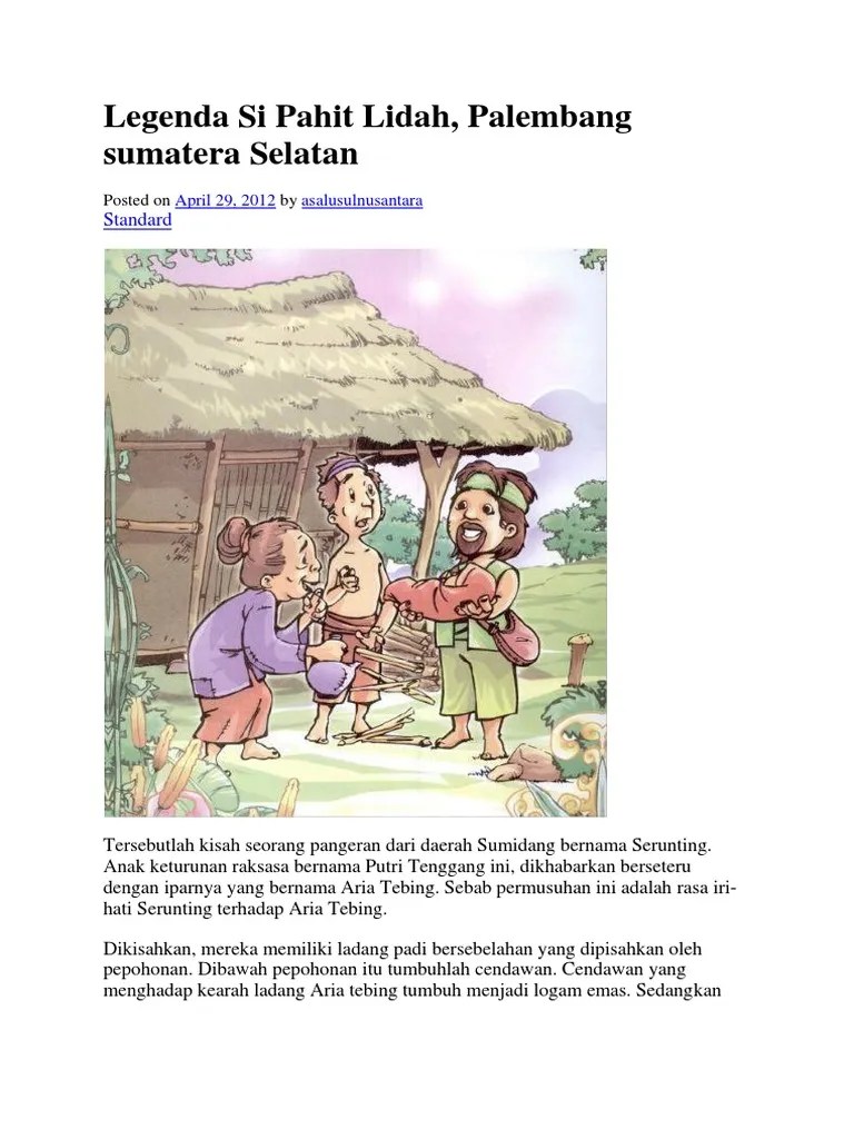 Itu legenda terjadinya goa putri. Legenda Si Pahit Lidah Pdf