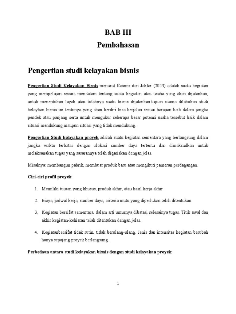 Pengertian Studi Kelayakan Bisnis | PDF