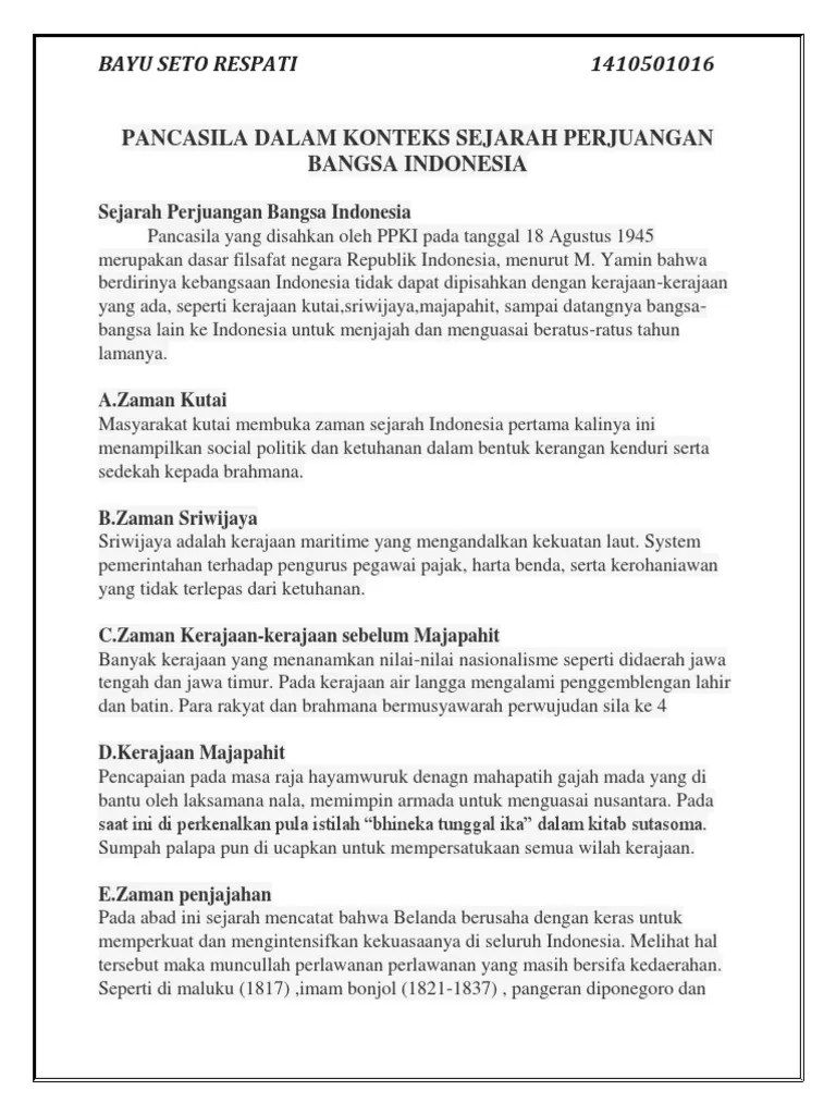 BAB 2. Pancasila Dalam Konteks Sejarah Perjuangan Bangsa Indonesia | PDF