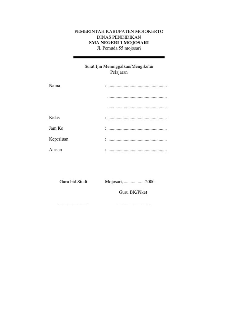 Maybe you would like to learn more about one of these? Contoh Surat Izin Meninggalkan Pelajaran