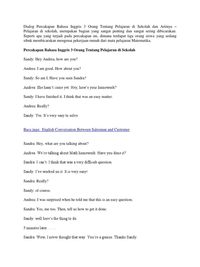 Contoh Percakapan Bahasa Inggris 3 Orang Di Perpustakaan – Berbagai Contoh