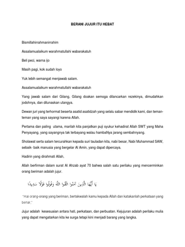 Contoh Teks Pidato TPA | PDF