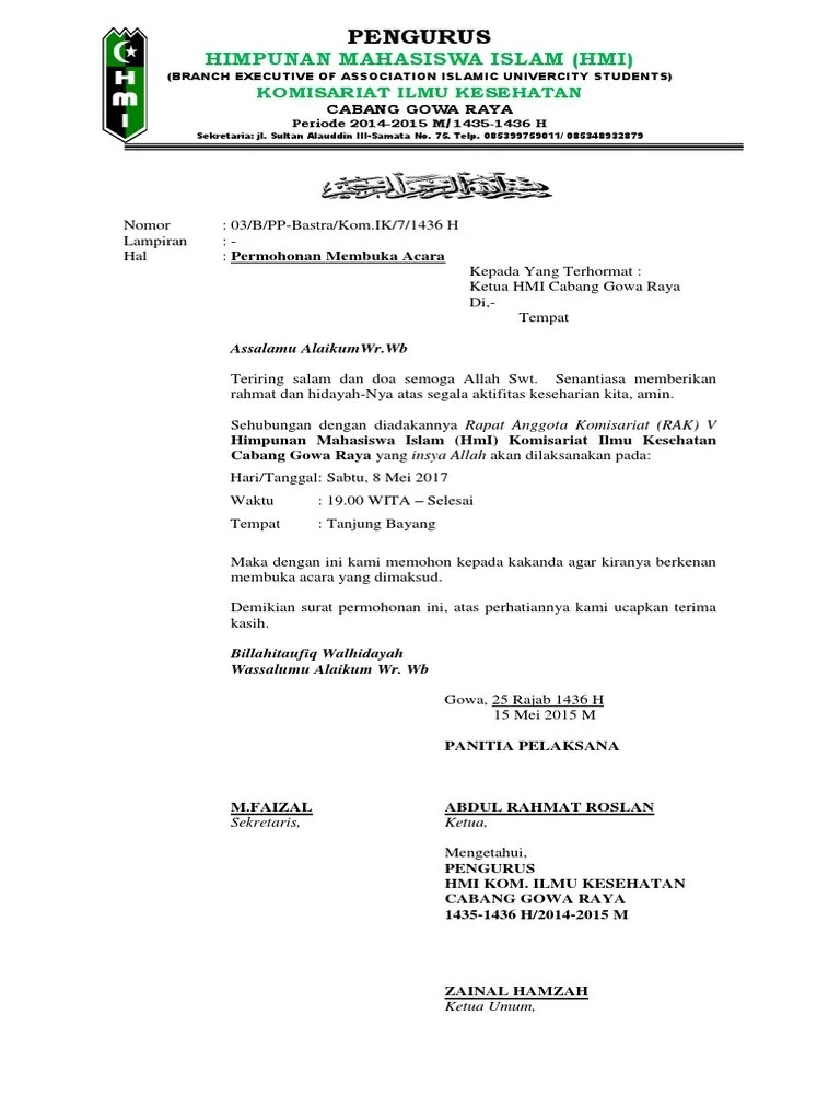 Permohonan Membuka Acara | PDF