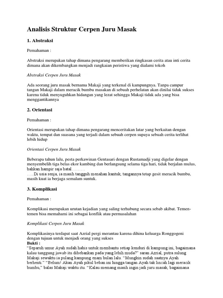 Orientasi Dalam Cerpen – Pigura