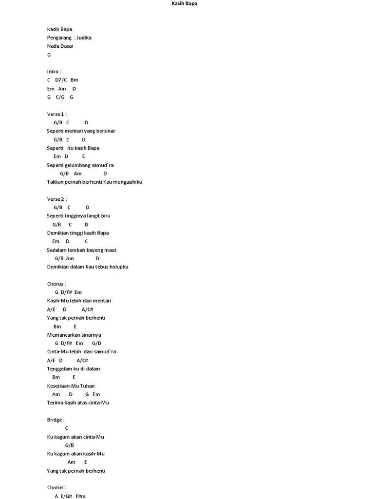 Lirik Lagu Rohani Kasih Bapa | PDF