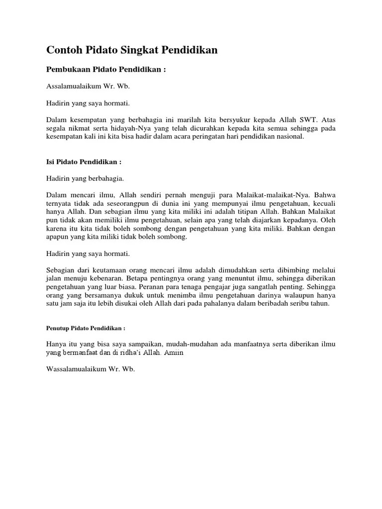 Contoh Pidato Persuasif Tentang Pendidikan Singkat
