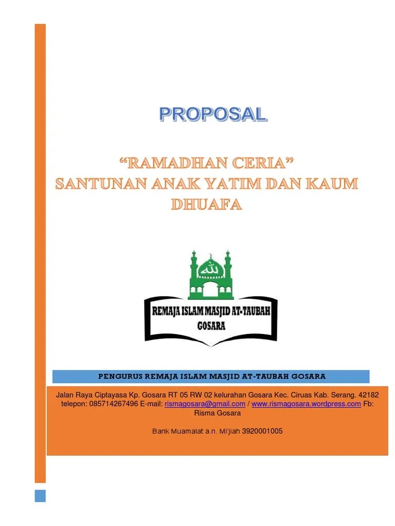 Program kegiatan kurang diminati oleh warganya. Cover Proposal Karang Taruna Tulisan