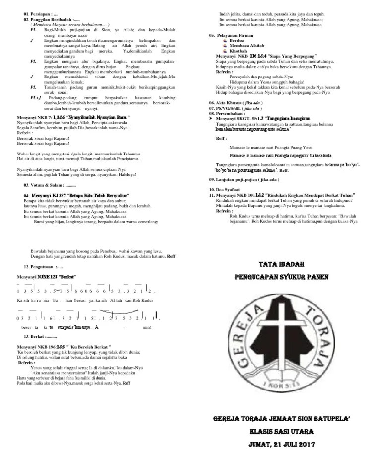 Tata Ibadah Pengucapan Syuku1r | PDF