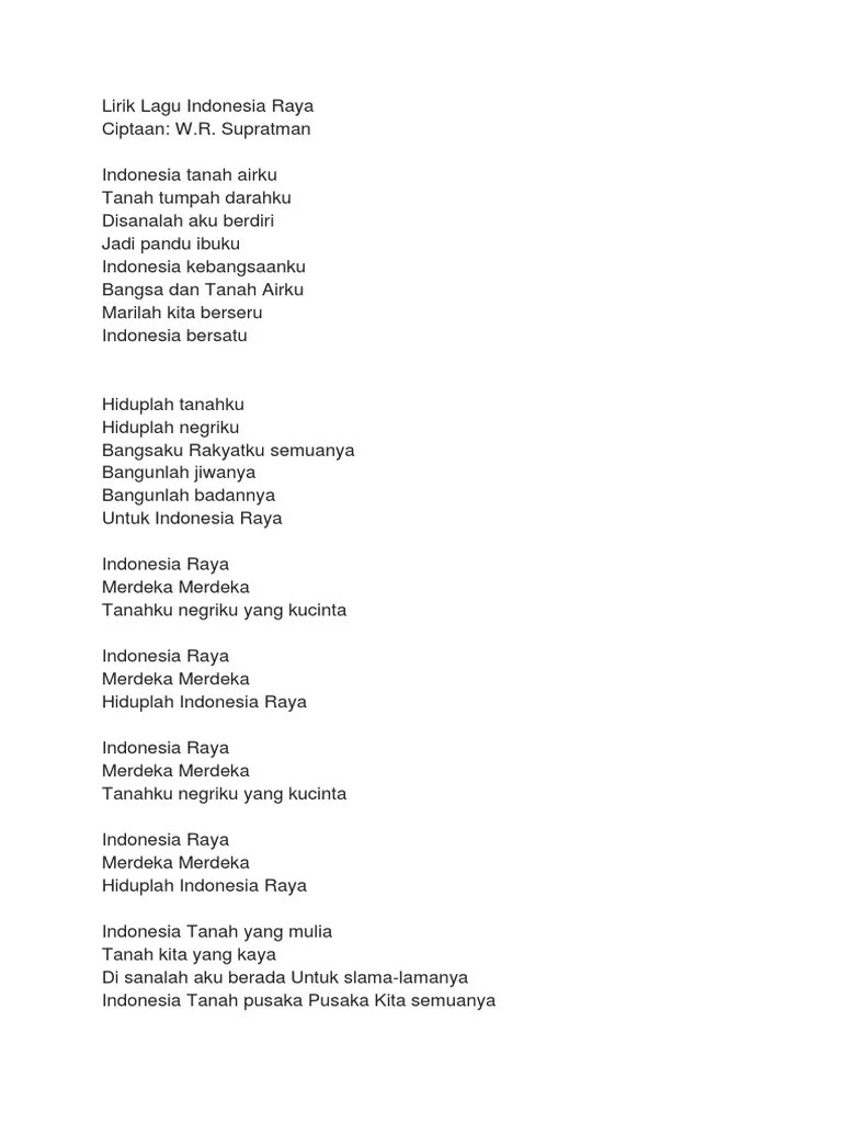 Berikut ini adalah lirik lagu 'this is indonesia' milik atta halilintar, aurel, kd, lenggogeni faruk, dan beauz. Lirik Lagu Indonesia Raya Pdf