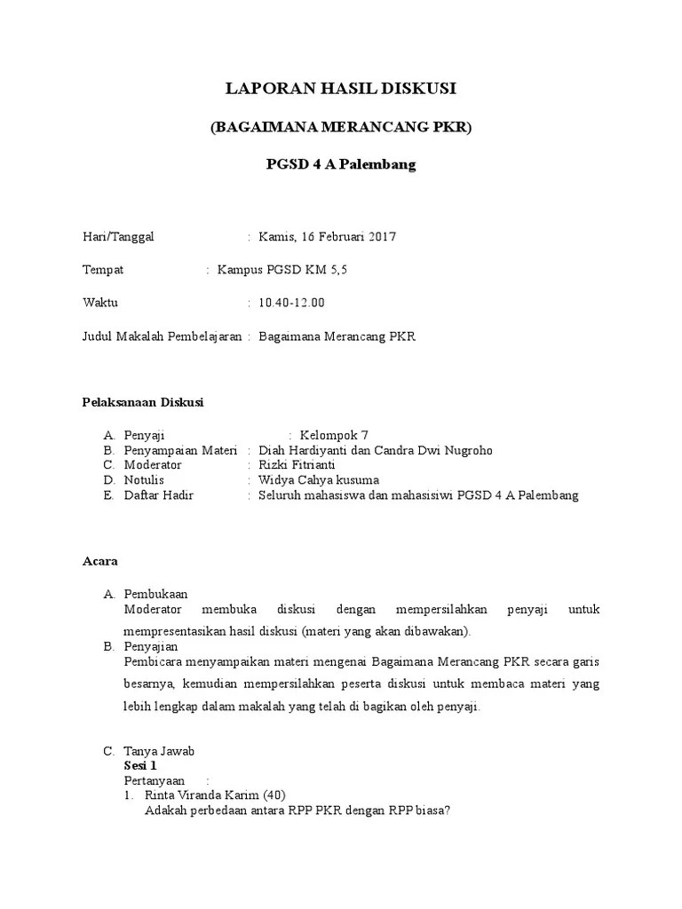 Contoh laporan hasil wawancara lamunan mahasiswa. Contoh Laporan Diskusi Panel Audit Kinerja