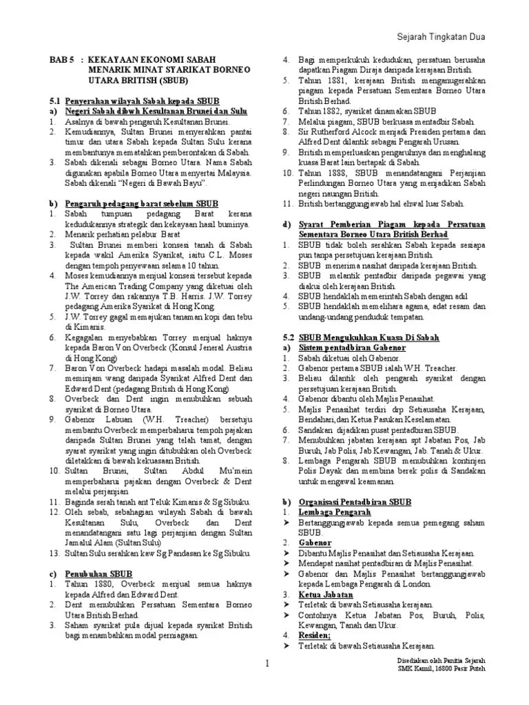 Nota Ringkas Sejarah Tingkatan 5 Kssm Bab 2 : Nota Sejarah Tingkatan 4 Pdf Free