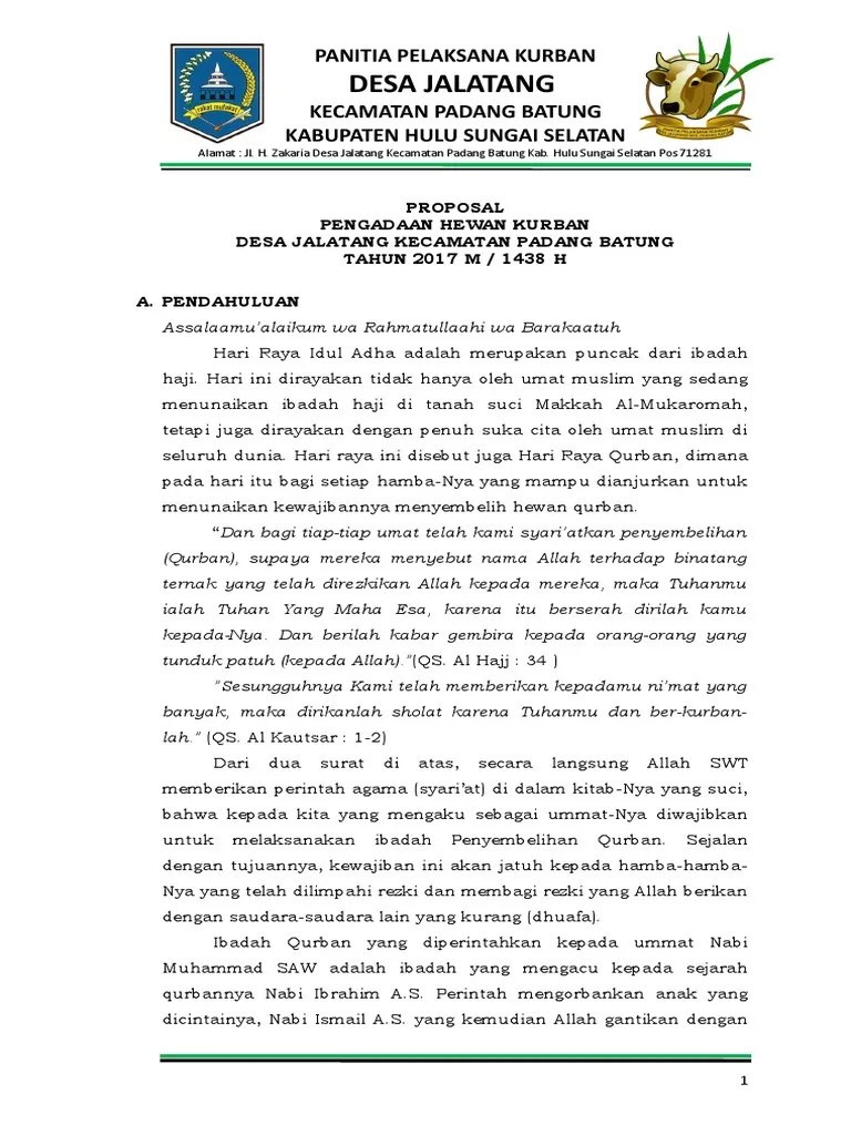 Kegiatan penyembelihan hewan qurban dalam rangka perayaan idul. Surat Permohonan Qurban Doc - Guru Paud