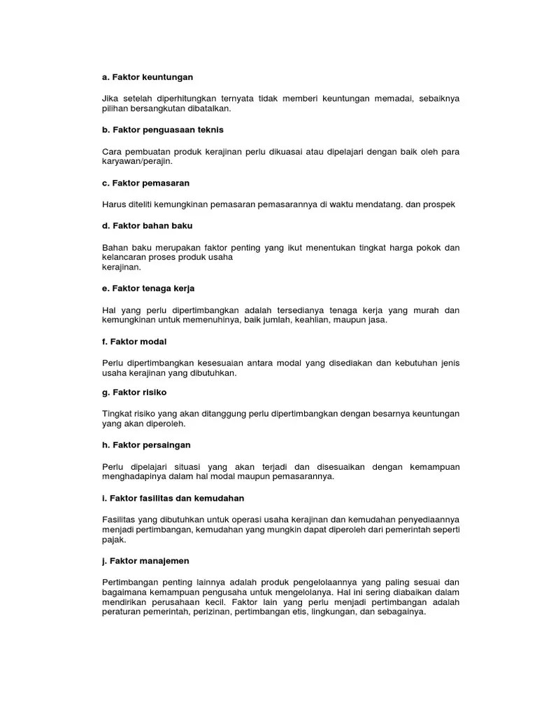 Pemilihan Jenis Usaha | PDF