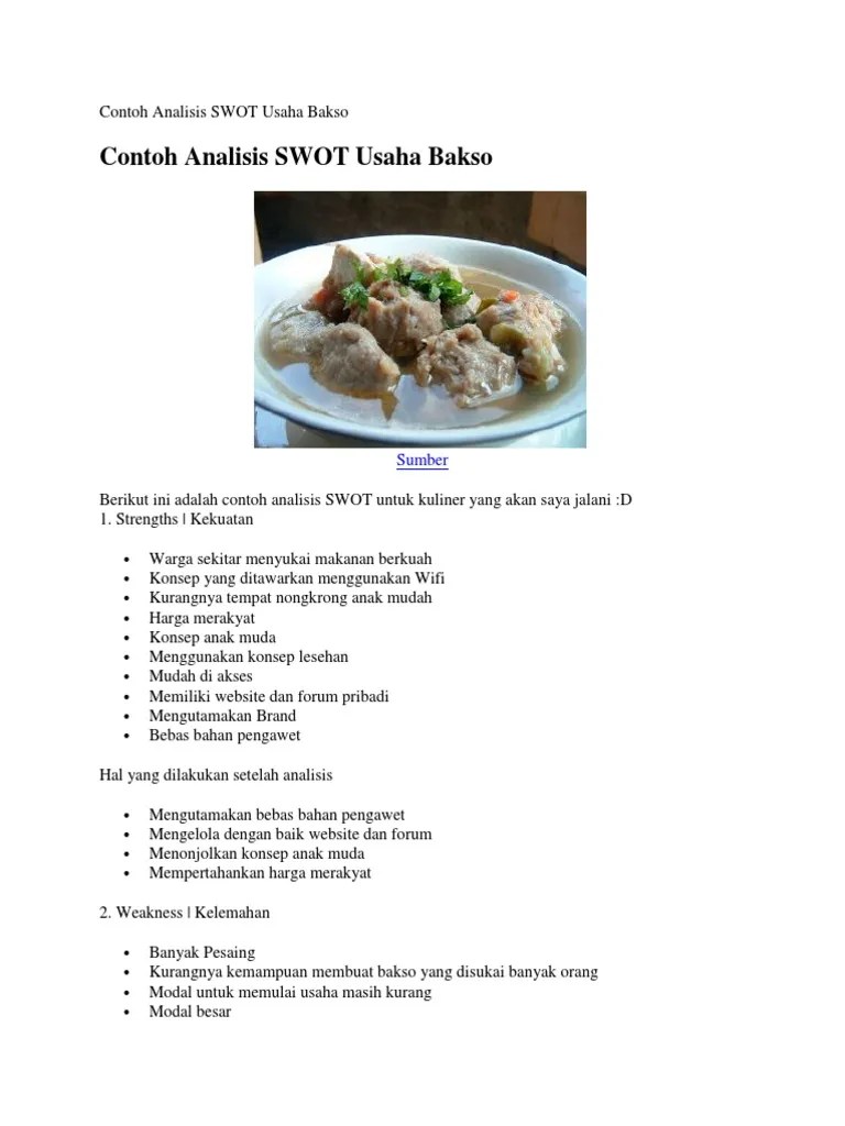 Contoh Analisis Peluang Usaha Makanan - Like and Share