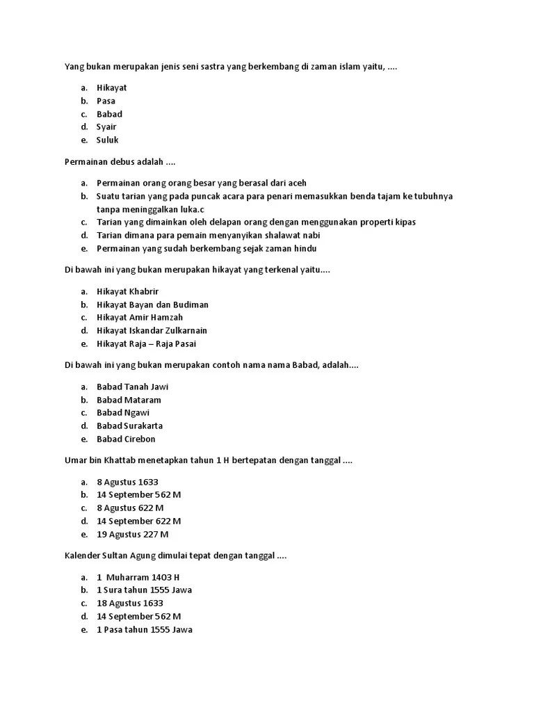 Silahkan anda klik link tentang kumpulan contoh carita babad cirebon bahasa sunda file yang ada di bawah ini. Soal Sejarah Pdf
