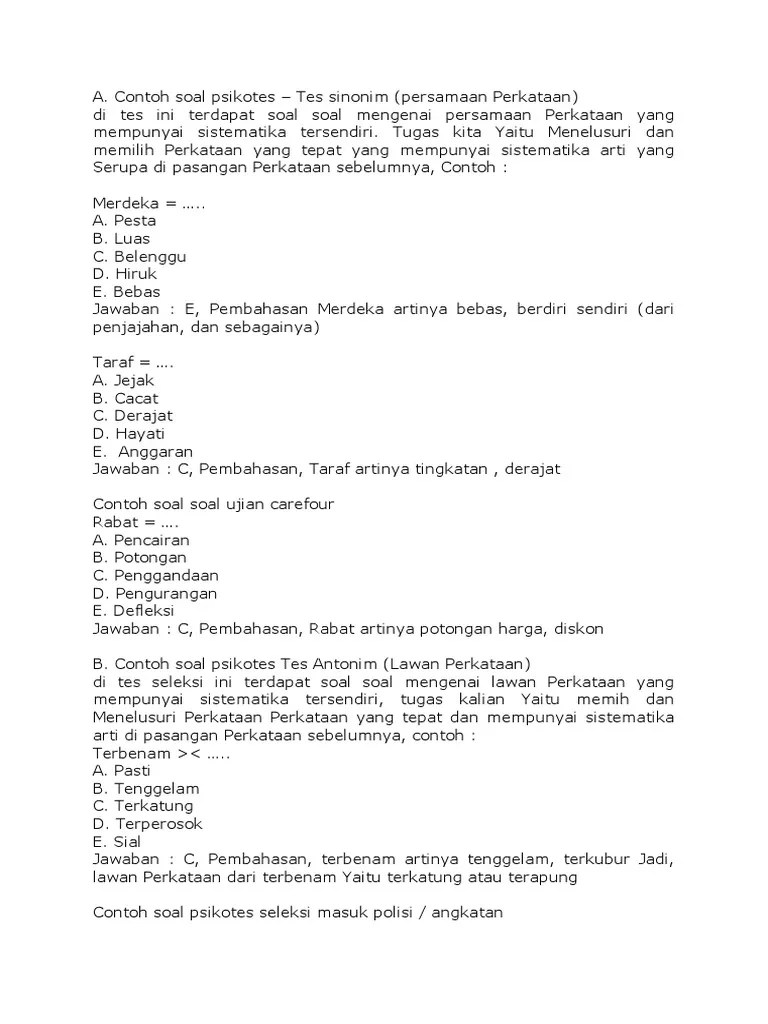 Contoh soal psikotes rumah sakit cleaning service contoh soal tes cleaning service di rumah sakit, informasi yang saat ini sedang anda cari yaitu contoh soal psikotes rumah sakit cleaning service dibawah ini telah kami sajikan artikel yang berkaitan dengan contoh soal psikotes rumah sakit cleaning service lulusan smk sma d1 d2 d3 s1 s2 dari. Contoh Soal Tes Alfamart Sekali