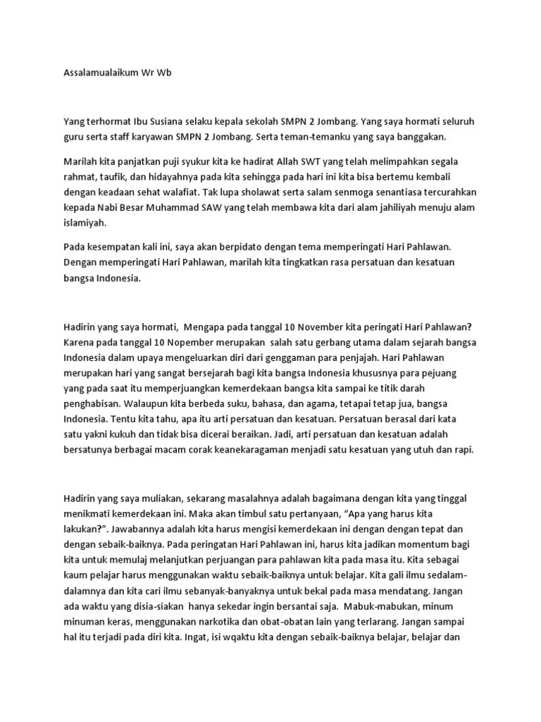 Pidato Hari Pahlawan