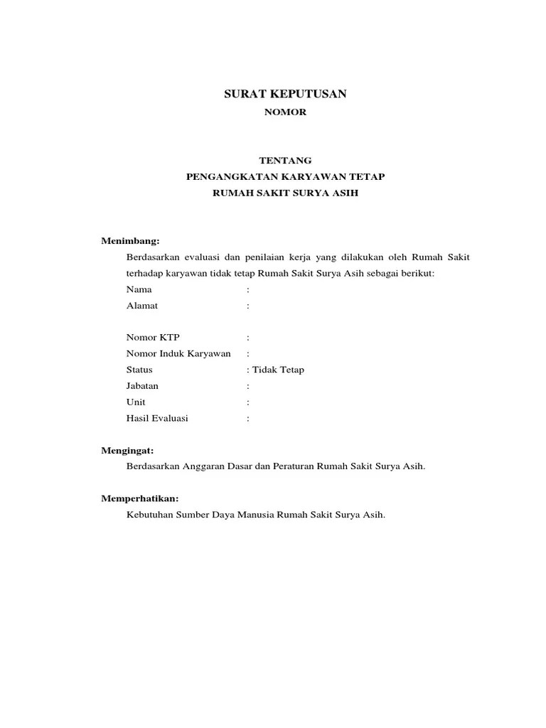 SK Pengangkatan Staf Rssa | PDF